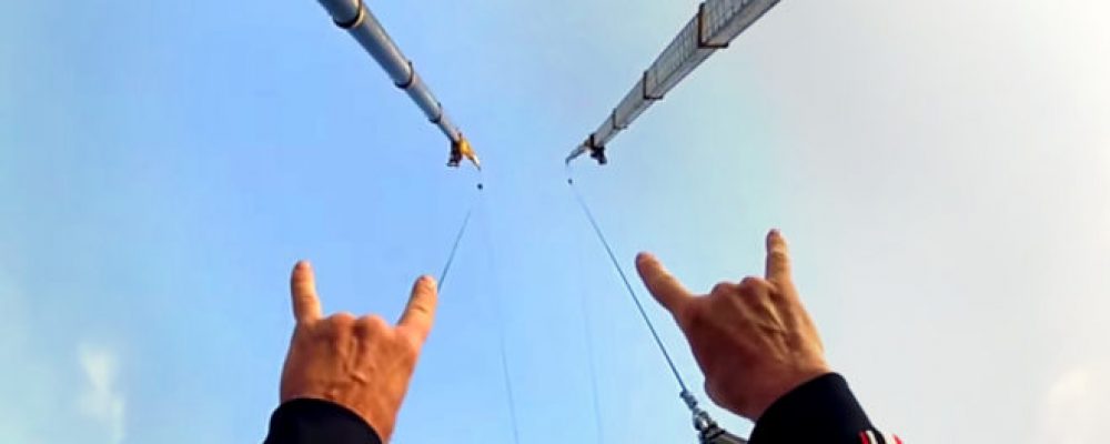 Hey Let’s Do the Physics of a Crazy Person Launching From a Huge Slingshot